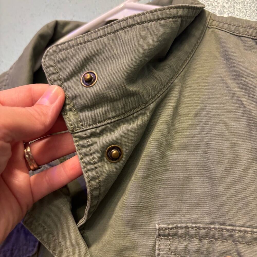 Talbots Petite Green Cinch Waist Utility Pockets Jacket Classic Design Size P - Picture 7 of 10